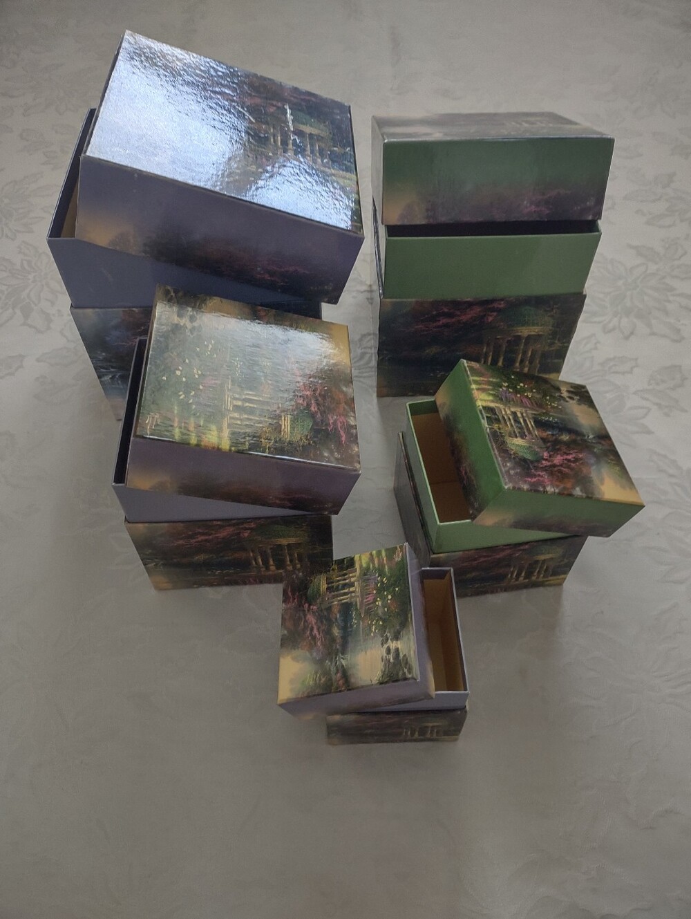 Thomas Kinkade 5 Nested Boxes The Garden Of Prayer